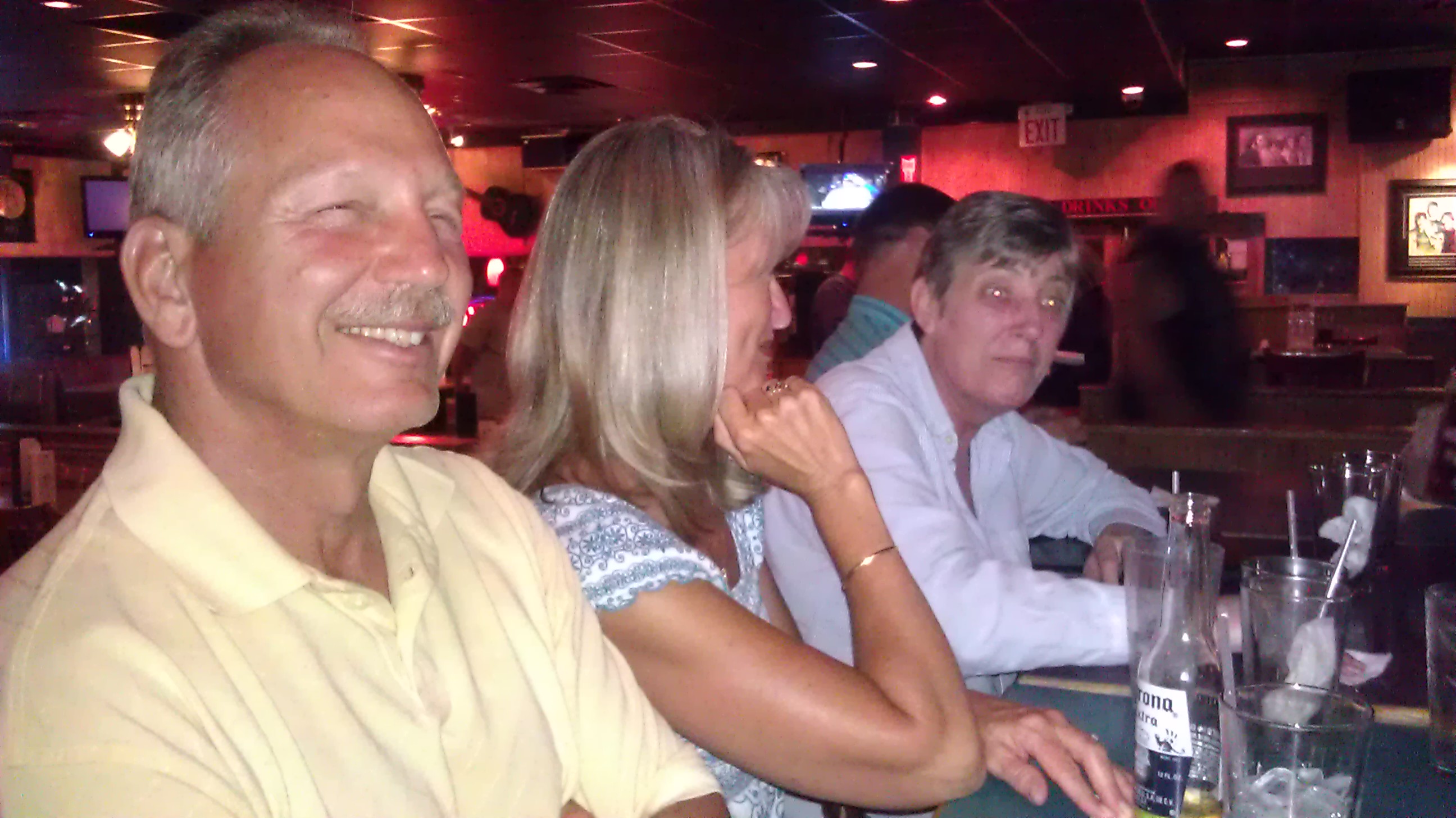 Ah, now he's smiling, different restaurant though.
